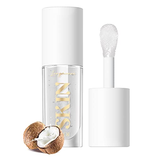 Big Brush Head Lip Gloss Hydrating Lip Glow Oil Clear Fruit Flavoured Plumping Lip Tint for Dry Lip Long Lasting Moisturizing Non-sticky Fresh Texture Lip Gloss (White) von HOPHAT