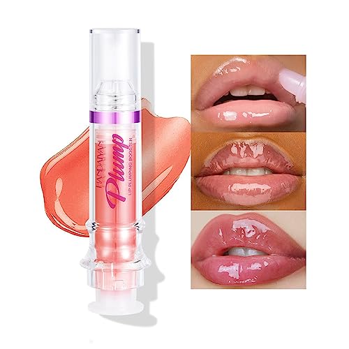 Plumping Lip Oil With Chili Extract - Clear Pink Instant Plumper Lip Gloss, Hydrating & Nourishing Tinted Lip Balm Liquid Lipstick for Day & Night Moisturizing Lips (06#) von HOPHAT