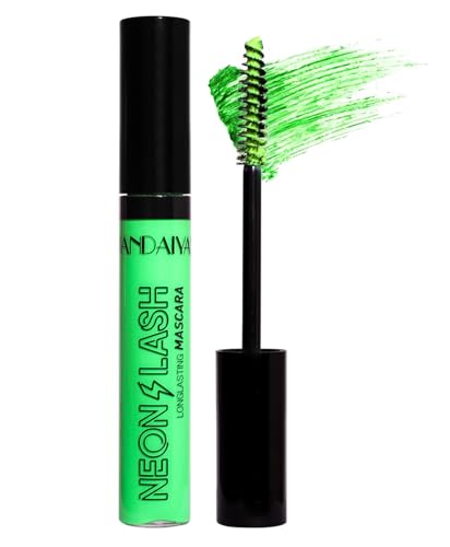 Neon Mascara UV Glow Rainbow Colorful Mascara Natural Lengthening and Thickening Effect No Clumping Waterproof Smudge-Proof Mascara (# Color 02) von HOPHAT