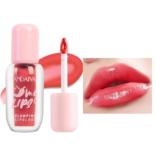 Plumping Lip Gloss With Chili Extract - Glossy Liquid Lipstick, Long Lasting Waterproof Fuller Lip Plumper Lip Mirror Lip Plumping Gloss (# 03) von HOPHAT