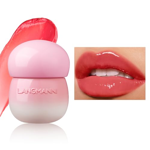 Pudding Glow Lip Balm, Moisturizing Jelly Lipstick, Creative Cute Little Mushroom Jar Lip Gloss, Hydrating Lip Care Tint with Glossy Finish, Waterproof Non-stick Jelly Lipstick (# 02) von HOPHAT