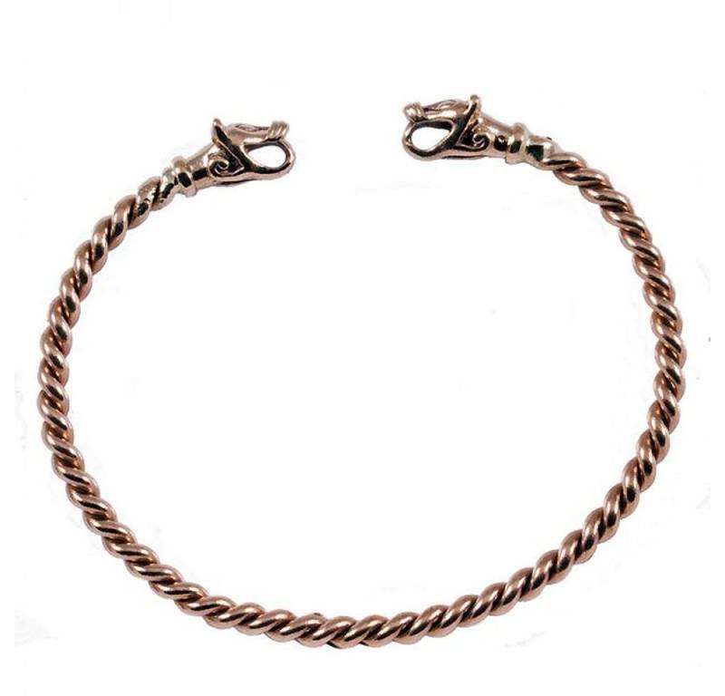 HOPLO Armband Armreif Wikinger-Wolfsköpfe Bronze Armspange groß von HOPLO