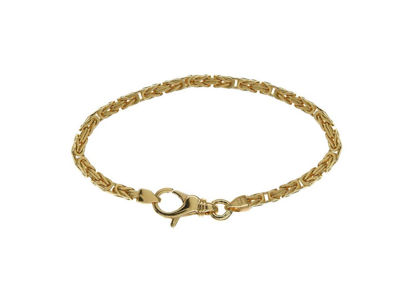 HOPLO Goldarmband Goldkette Königskette Länge 21cm - Breite 3,0mm - 585-14 Karat Gold von HOPLO