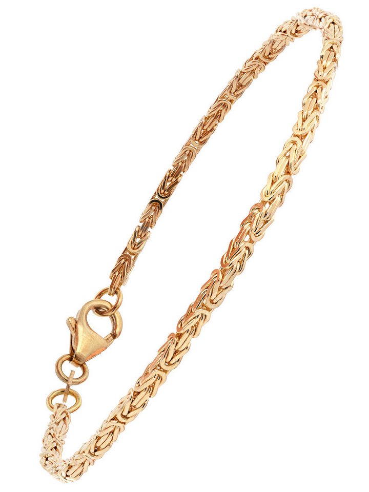 HOPLO Goldarmband Goldarmband Königskette Breite 2,0 mm 19 cm massiv 333-8 Karat Gold, Made in Germany von HOPLO