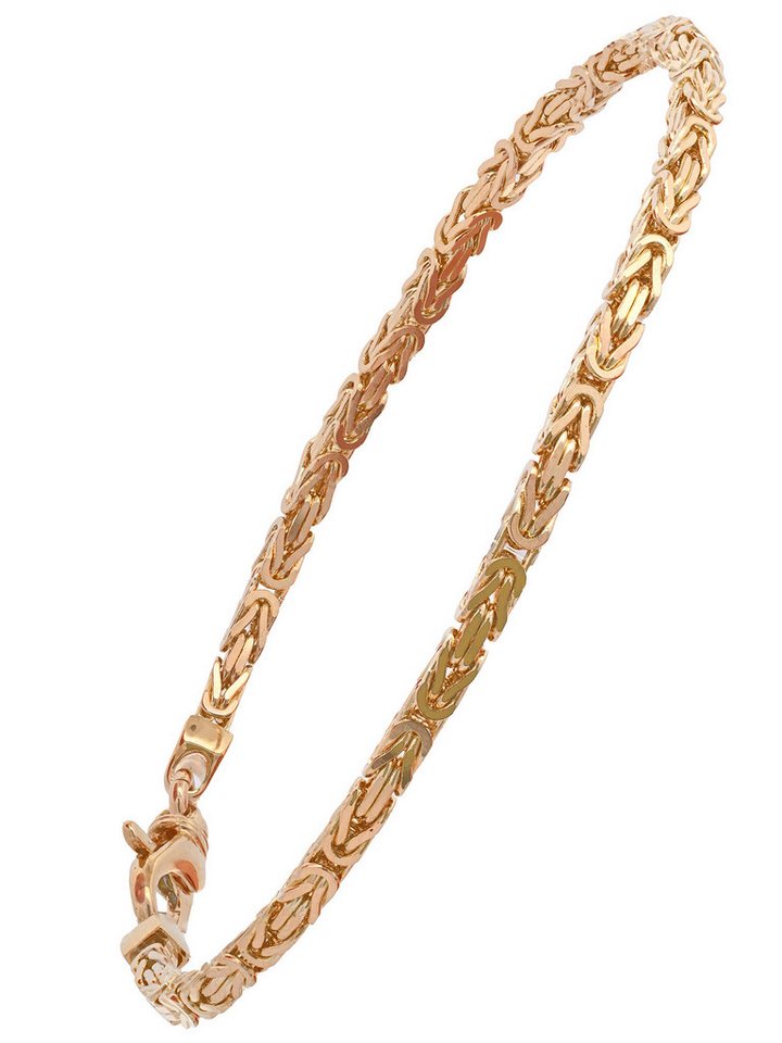 HOPLO Goldarmband Goldarmband Königskette Breite 2,5 mm 19 cm massiv 750-18 Karat Gold, Made in Germany von HOPLO