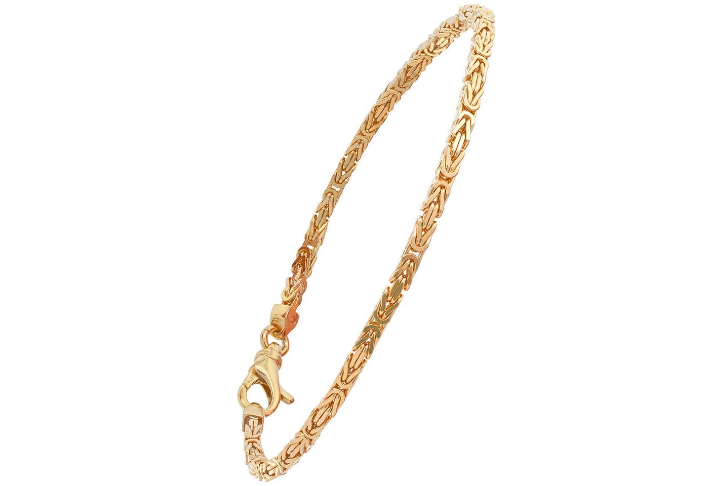 HOPLO Goldarmband Goldarmband Königskette Breite 2,5 mm 21 cm massiv 585-14 Karat Gold, Made in Germany von HOPLO