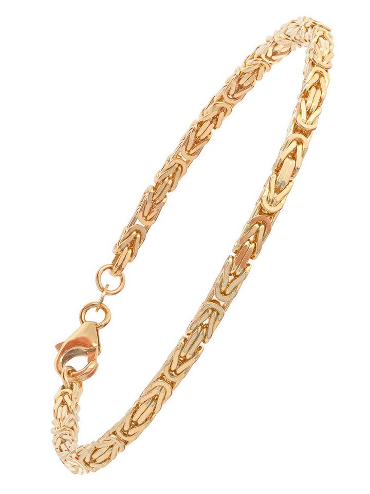 HOPLO Goldarmband Goldarmband Königskette Breite 2,8 mm 19 cm massiv 750-18 Karat Gold, Made in Germany von HOPLO