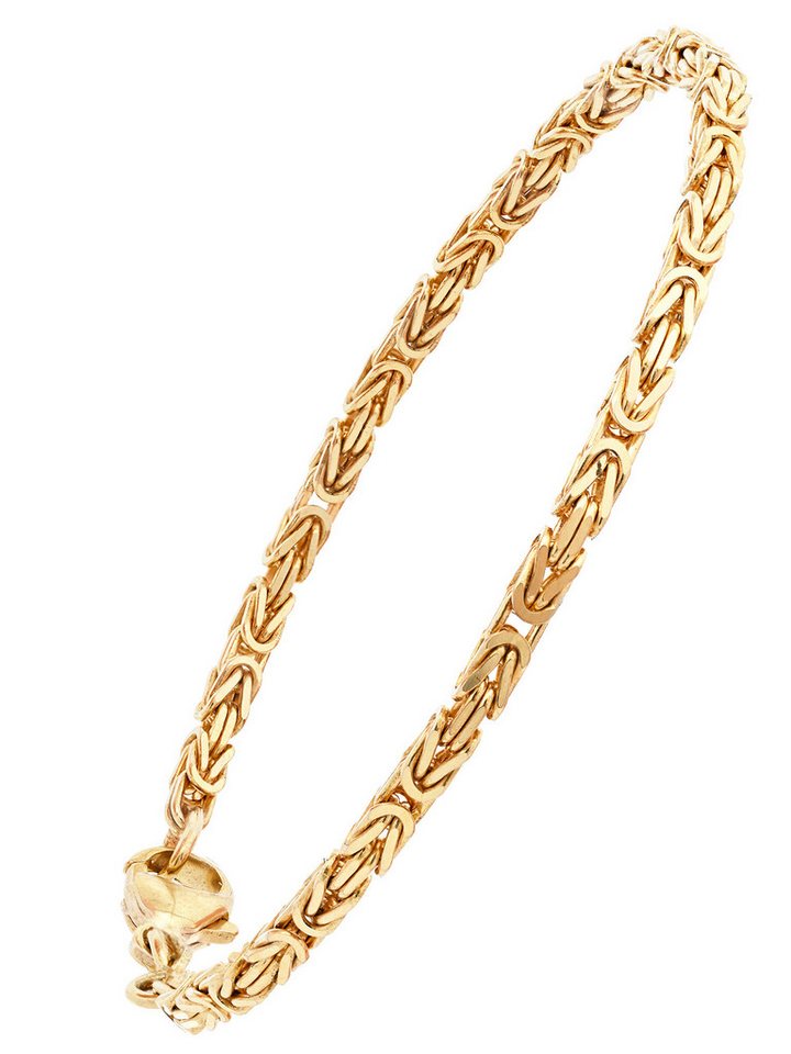 HOPLO Goldarmband Goldarmband Königskette Breite 2,8 mm 19 cm massiv 333-8 Karat Gold, Made in Germany von HOPLO
