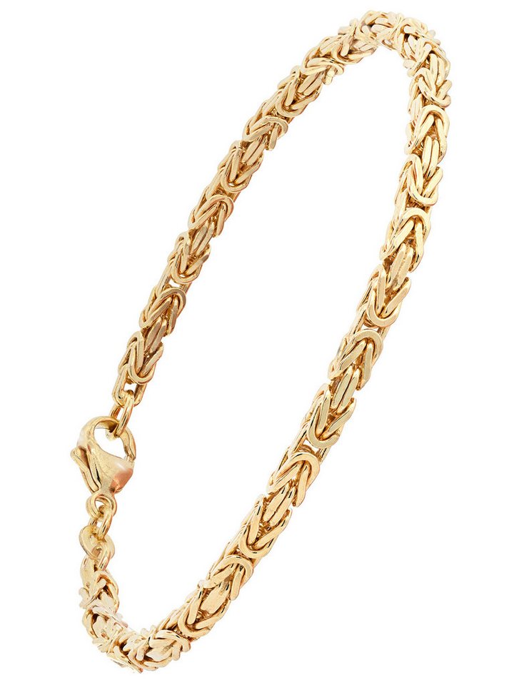 HOPLO Goldarmband Goldarmband Königskette Breite 3,0 mm 19 cm massiv 585-14 Karat Gold, Made in Germany von HOPLO