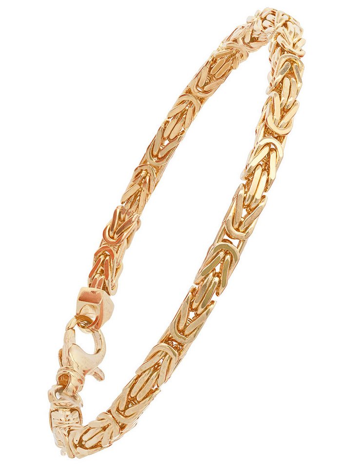 HOPLO Goldarmband Goldarmband Königskette Breite 3,5 mm 19 cm massiv 750-18 Karat Gold, Made in Germany von HOPLO