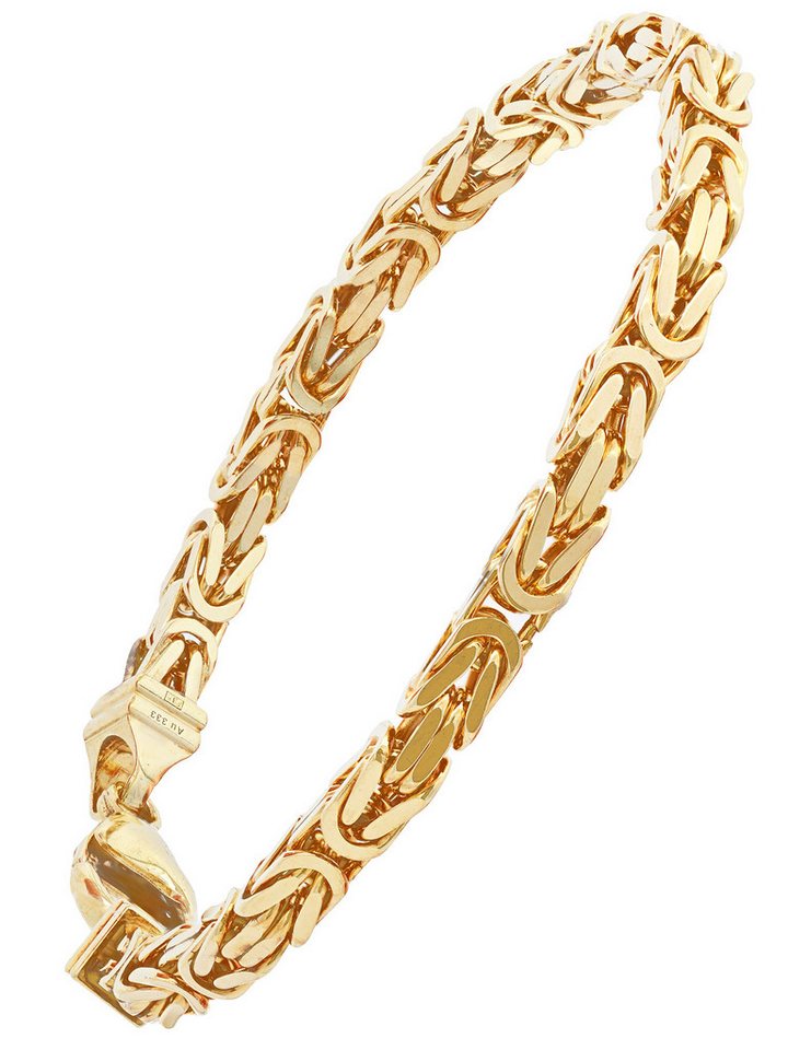 HOPLO Goldarmband Goldarmband Königskette Breite 4,0 mm 19 cm massiv 333-8 Karat Gold, Made in Germany von HOPLO