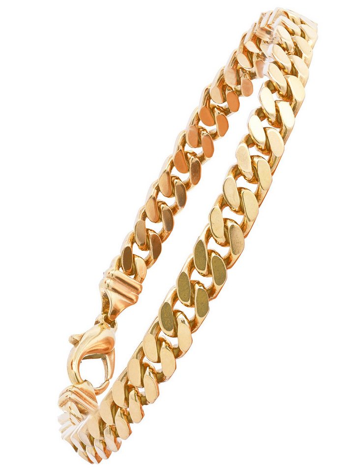 HOPLO Goldarmband Goldarmband Panzerkette Armkette Breite 6,0 mm 19 cm 585-14 Karat Gold, Made in Germany von HOPLO