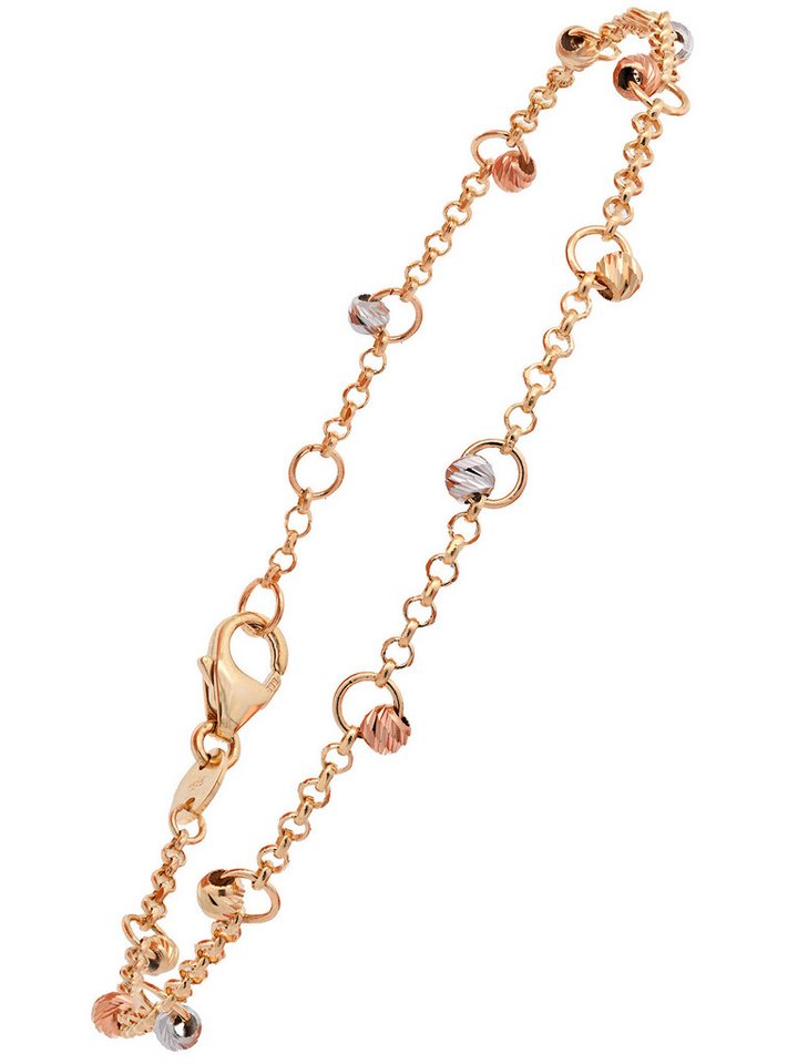 HOPLO Goldarmband Goldkette Ankerkette mit Kügelchen 1,5mm Länge 19 cm 585-14 Karat Gold, Made in Germany von HOPLO