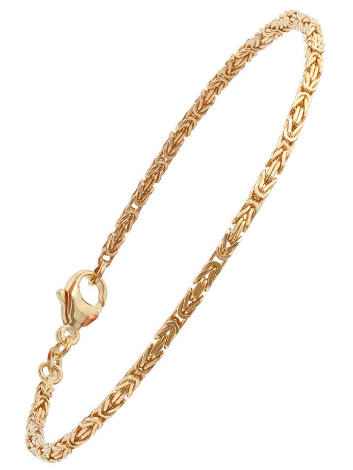 HOPLO Goldarmband Goldkette Königskette Armkette Breite 1,8 mm 19 cm 585 - 14 Karat Gold, Made in Germany von HOPLO