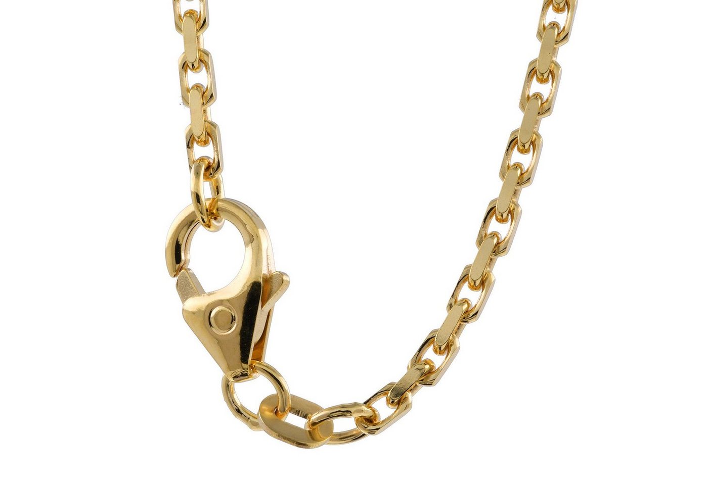 HOPLO Goldkette Ankerkette diamantiert Länge 60cm - Breite 1,8mm - 585-14 Karat Gold, Made in Germany von HOPLO