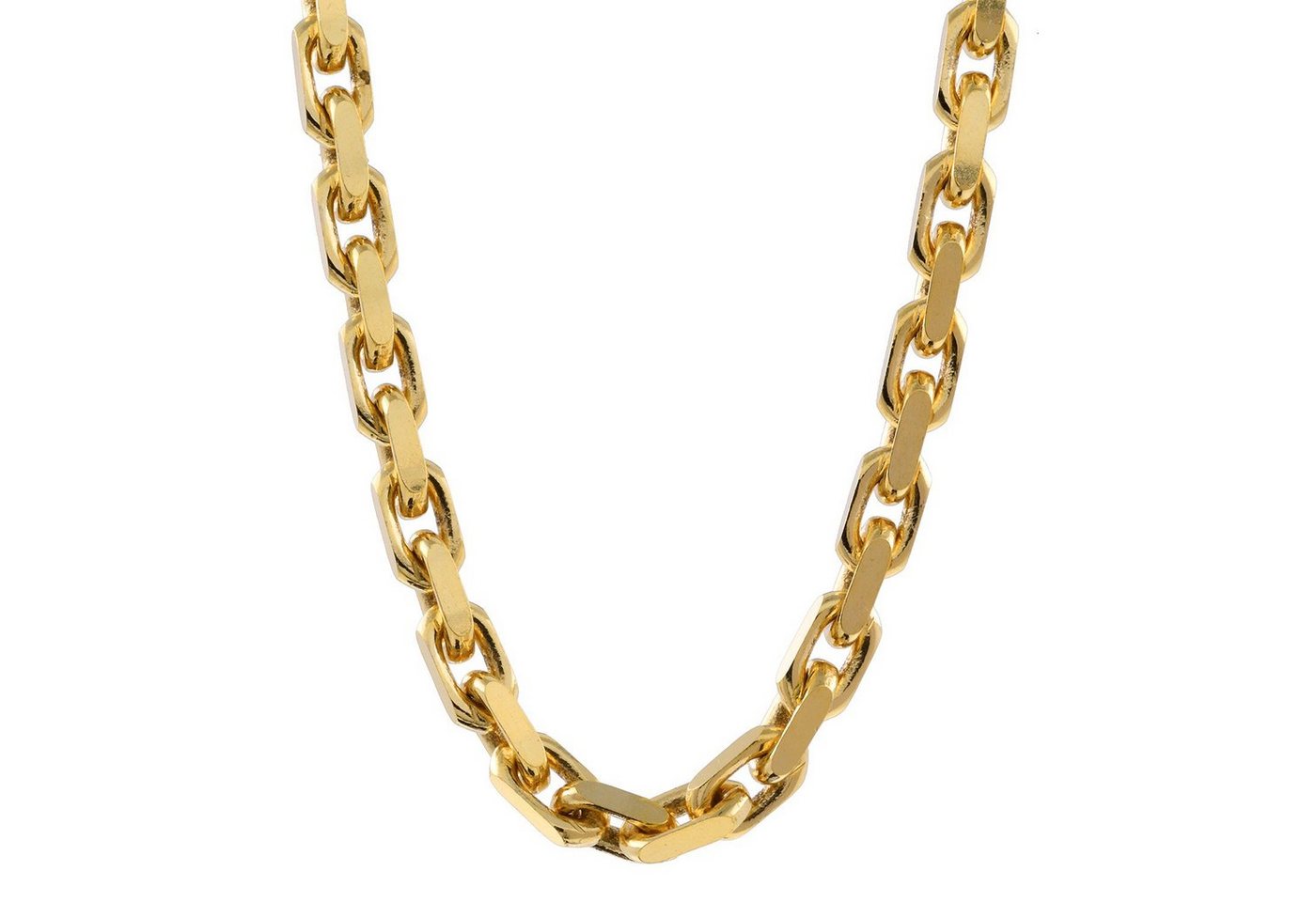 HOPLO Goldkette Ankerkette diamantiert Länge 60cm - Breite 2,5mm - 585-14 Karat Gold, Made in Germany von HOPLO