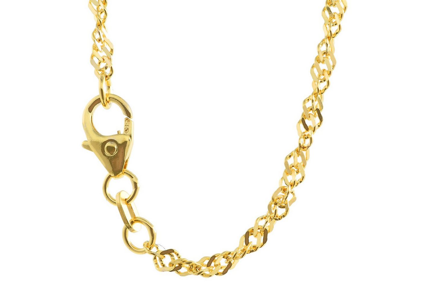 HOPLO Goldkette Goldkette Singapurkette Länge 45cm - Breite 2,2mm - 585-14 Karat Gold, Made in Germany von HOPLO