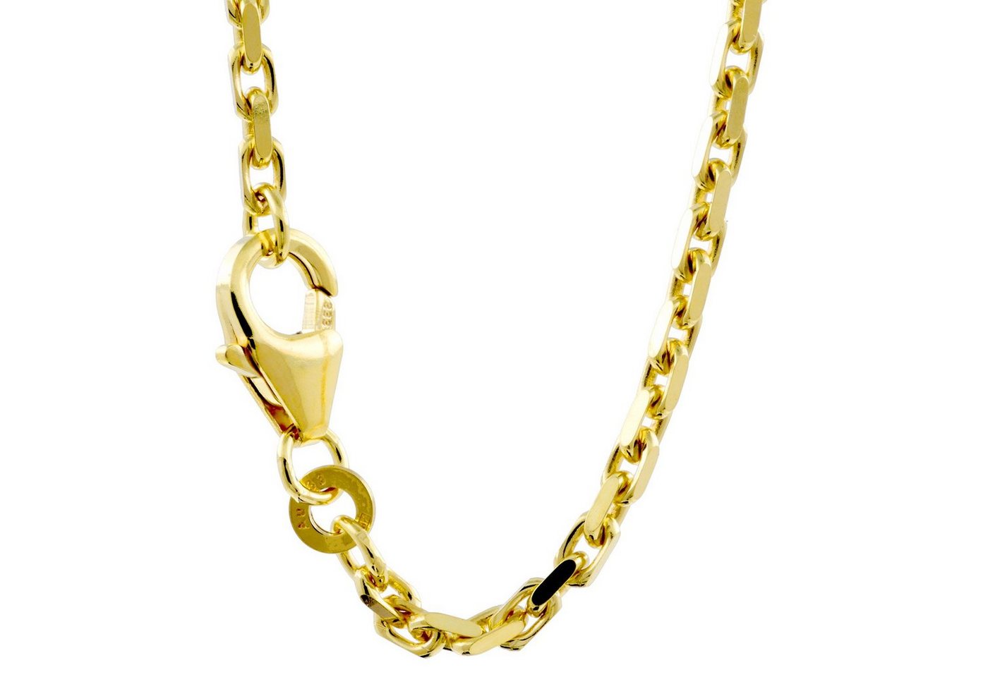 HOPLO Goldkette Ankerkette diamantiert Länge 45cm - Breite 2,0mm - 333-8 Karat Gold, Made in Germany von HOPLO