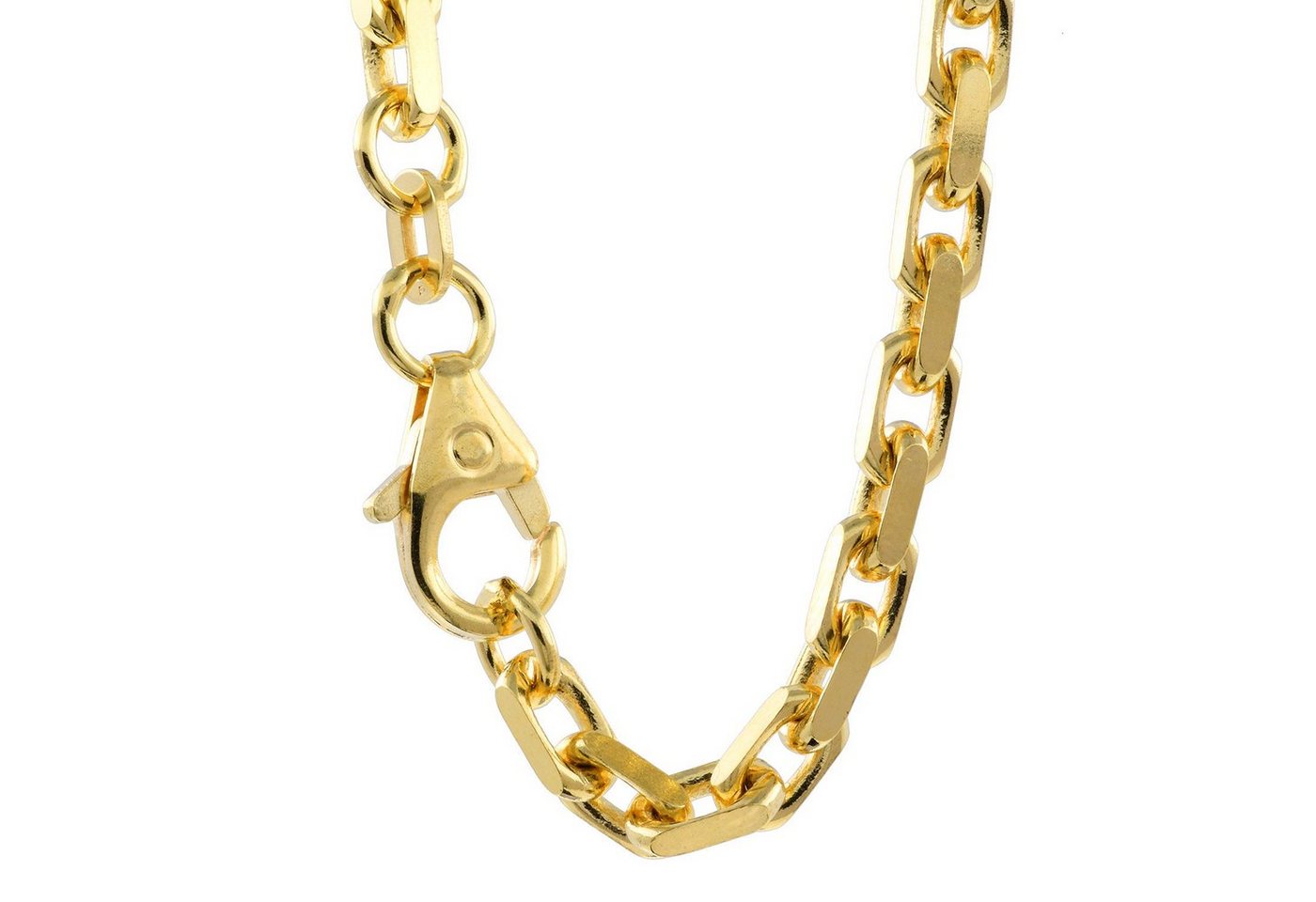 HOPLO Goldkette Ankerkette diamantiert Länge 60cm - Breite 3,0mm - 585-14 Karat Gold, Made in Germany von HOPLO