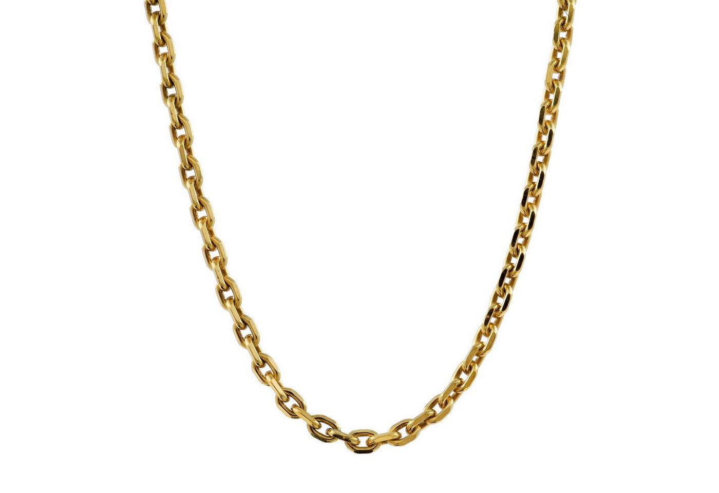 HOPLO Goldkette Ankerkette diamantiert Länge 38cm - Breite 1,2mm - 585-14 Karat Gold, Made in Germany von HOPLO