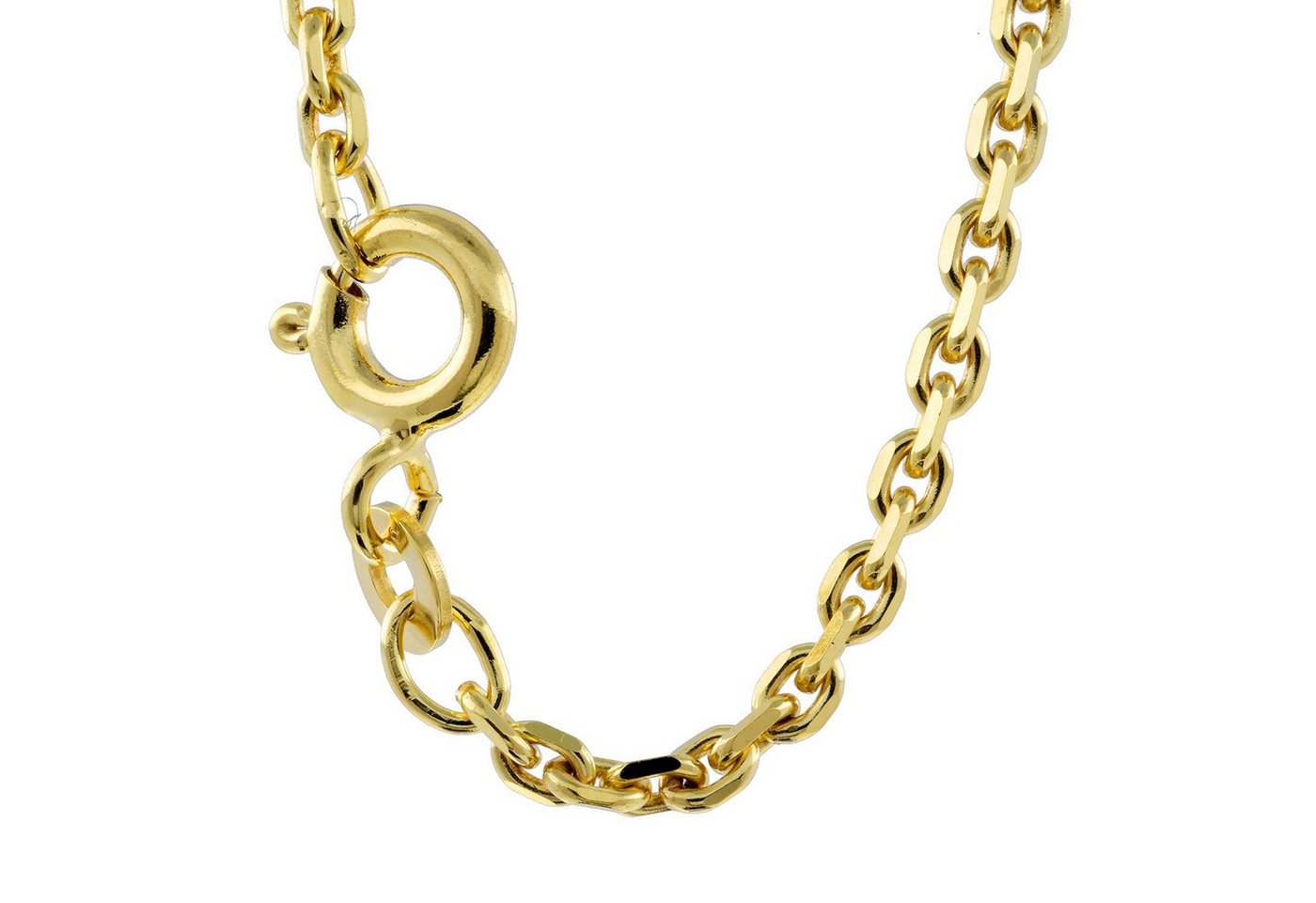 HOPLO Goldkette Ankerkette diamantiert Länge 45cm - Breite 1,9mm - 585-14 Karat Gold, Made in Germany von HOPLO