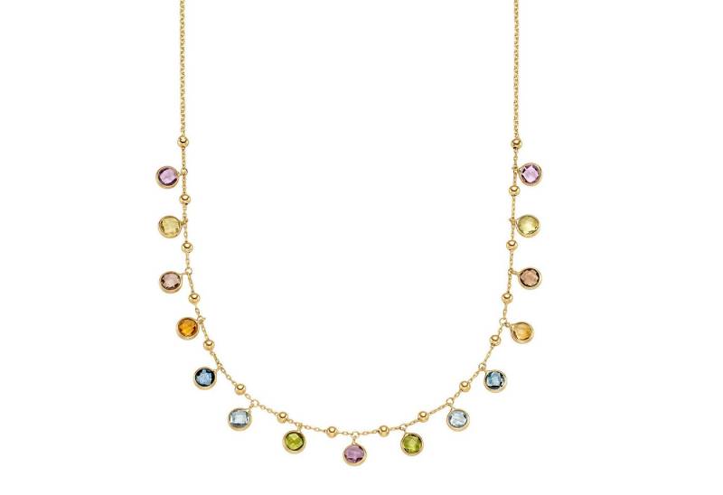 HOPLO Goldkette Armkette mit Farbsteinen Ankerkette 1,1 mm 19 cm 585-14 Karat Gold, Made in Germany von HOPLO