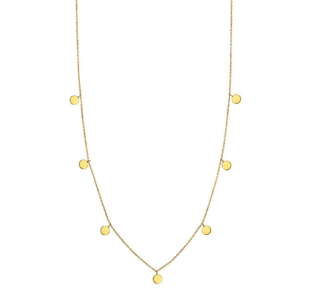 HOPLO Goldkette Goldkette Collier Kette Halskette Plättchen massiv 375-9 Karat Gold, Made in Germany von HOPLO