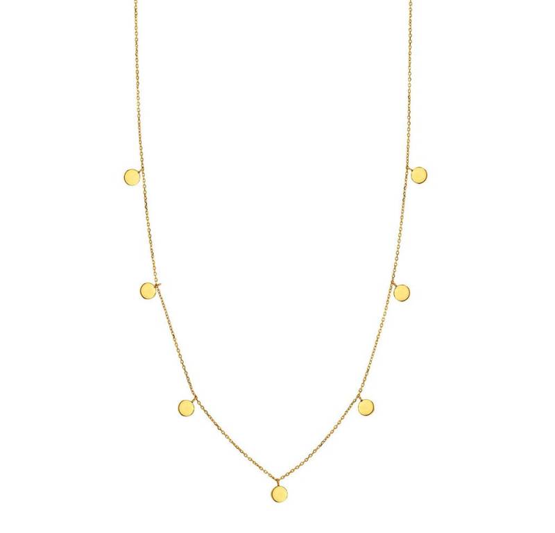 HOPLO Goldkette Goldkette Collier Kette Halskette Plättchen massiv 375-9 Karat Gold, Made in Germany von HOPLO