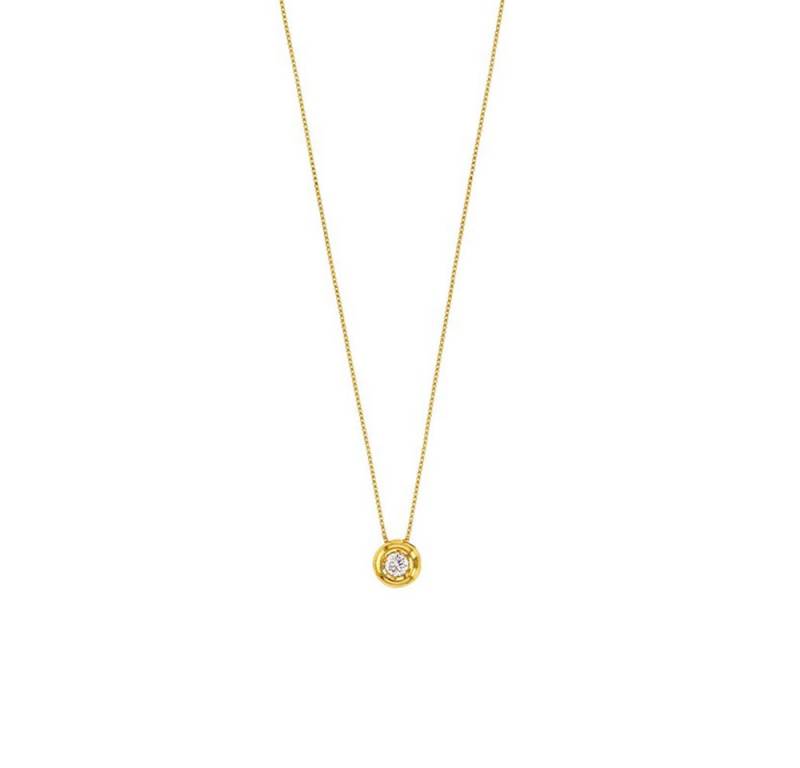 HOPLO Goldkette Goldkette Collier Kette Halskette Zirkonia massiv 375-9 Karat Gold, Made in Germany von HOPLO