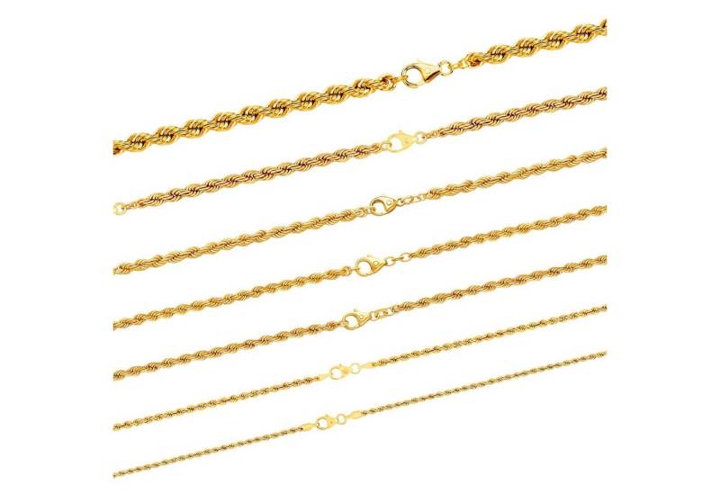 HOPLO Goldkette Goldkette Kordelkette Halskette Breite 4,4 mm 45 cm 333-8 Karat Gold, Made in Germany von HOPLO