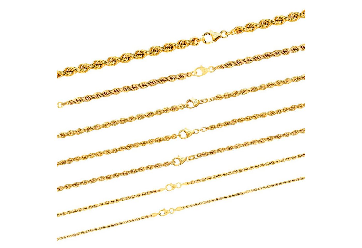 HOPLO Goldkette Goldkette Kordelkette Länge 45cm - Breite 2,7 mm - 333 - 8 Karat Gold, Made in Germany von HOPLO
