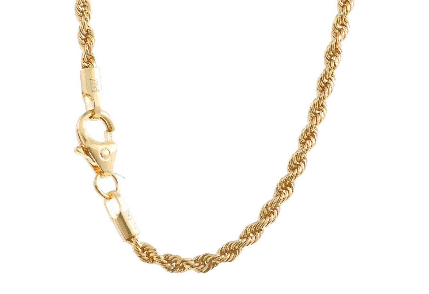 HOPLO Goldkette Goldkette Kordelkette Länge 60cm - Breite 2,1mm - 585-14 Karat Gold, Made in Germany von HOPLO