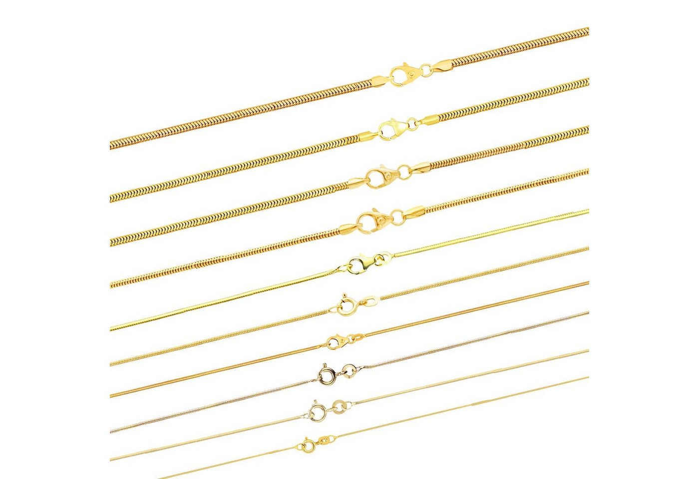 HOPLO Goldkette Goldkette Schlangenkette rund Breite 1,2 mm 40 cm - 585- 14 Karat Gold, Made in Germany HOPLO Goldkette Goldkette Schlangenkette rund Breite 1,2 mm 40 cm - 585- 14 Karat Gold, Made in Germany von HOPLO