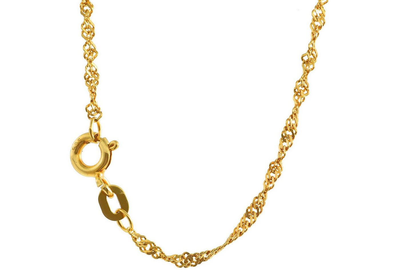 HOPLO Goldkette Goldkette Singapurkette Länge 42cm - Breite 1,4mm - 585-14 Karat Gold, Made in Germany von HOPLO