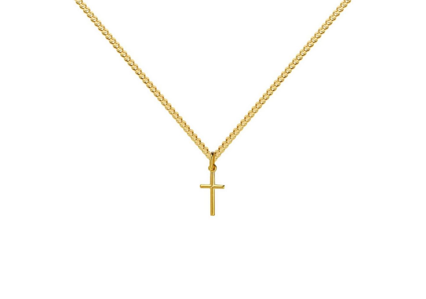 HOPLO Kreuzanhänger Anhänger Kreuz 333 8 kt Gold mit massiver Goldkette 333 - 8 kt Gold, Made in Germany von HOPLO