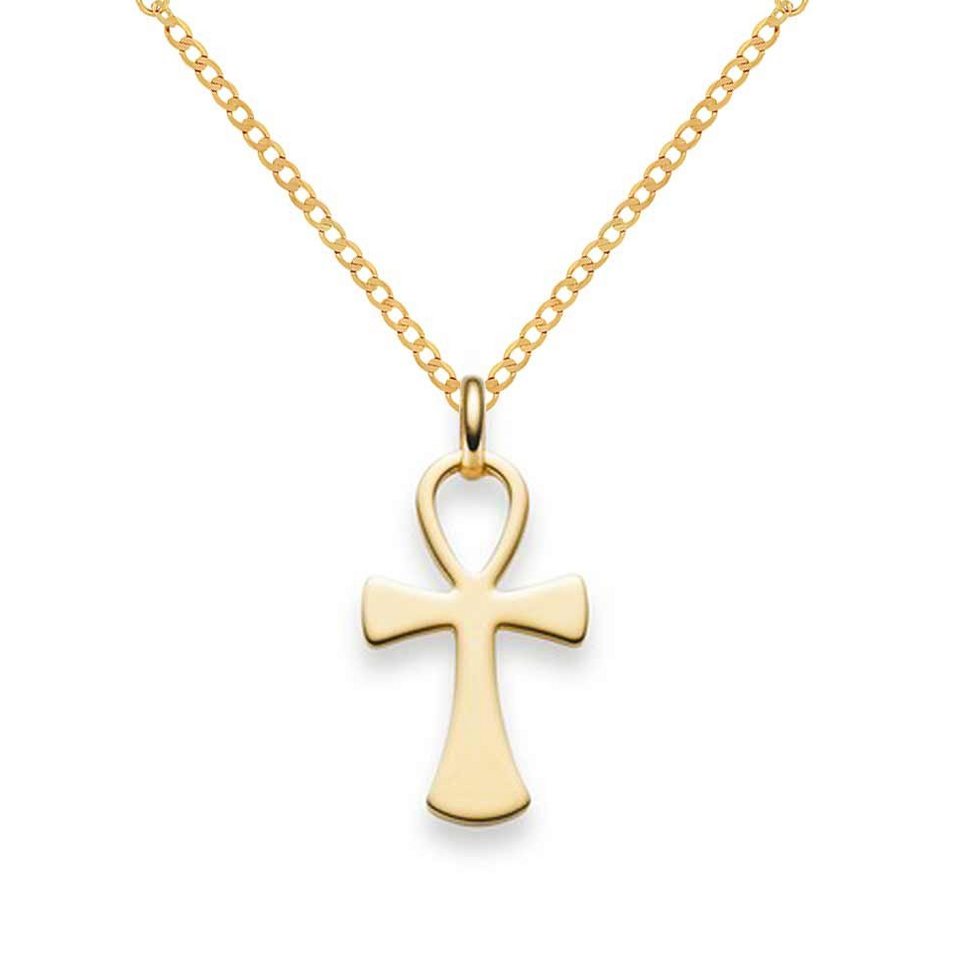 HOPLO Kreuzanhänger Anhänger Kreuz 585 Gold mit Kette 2,6 mm 585 Gold, Made in Germany von HOPLO