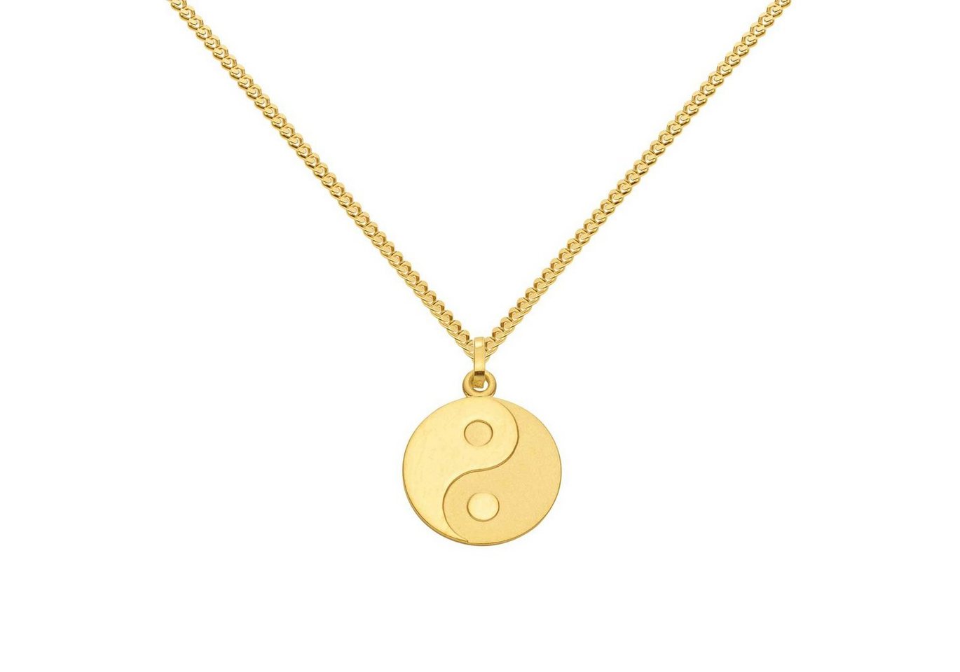 HOPLO Kettenanhänger Anhänger Ying Yang mit Kette 1,1 mm 333-8 Karat Gold 36 cm, Made in Germany von HOPLO