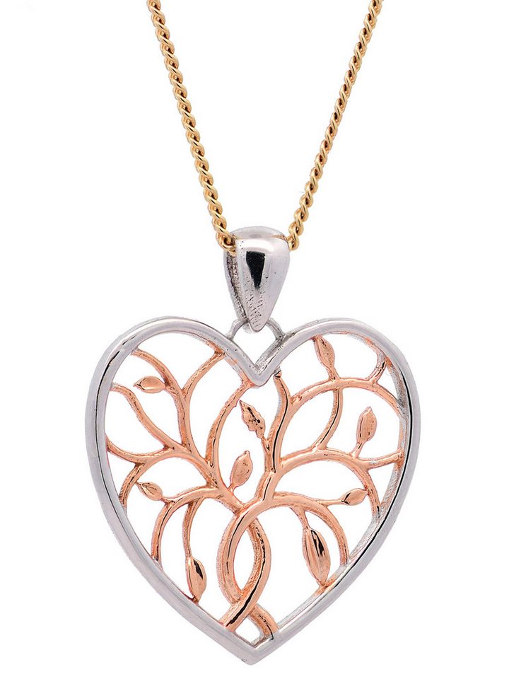 HOPLO Kettenanhänger Anhänger Liebesherz mit 1,1 mm Goldkette 36 cm 585-14 Karat Gold, Made in Germany von HOPLO