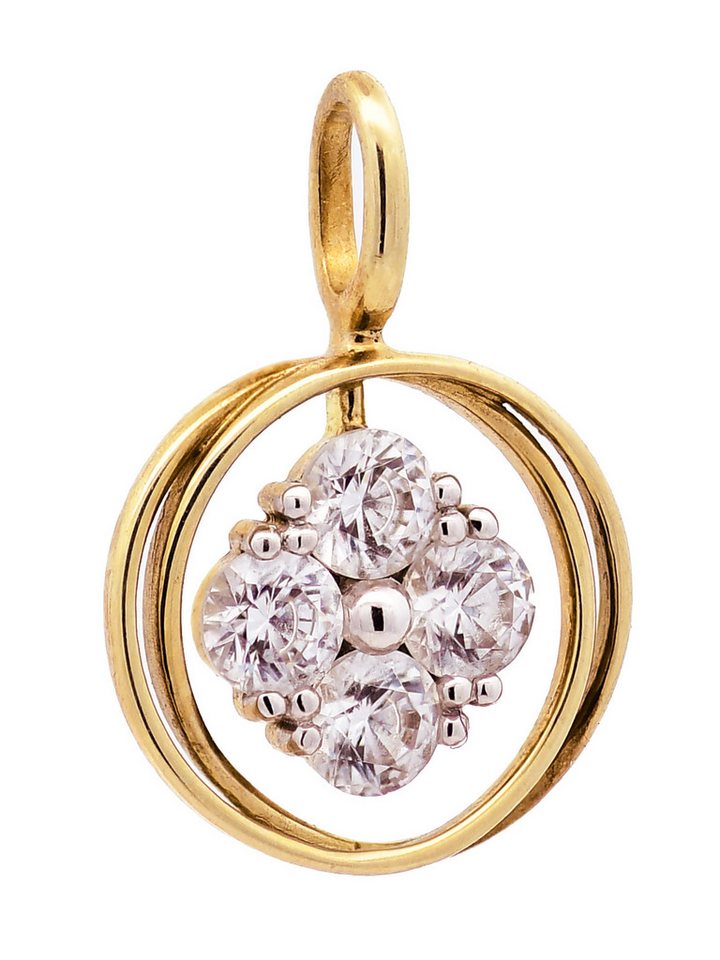 HOPLO Kettenanhänger Gold Anhänger Zirkonia massiv 333 - 8 Karat Gold rhodiniert, Made in Germany HOPLO Kettenanhänger Gold Anhänger Zirkonia massiv 333 - 8 Karat Gold rhodiniert, Made in Germany von HOPLO