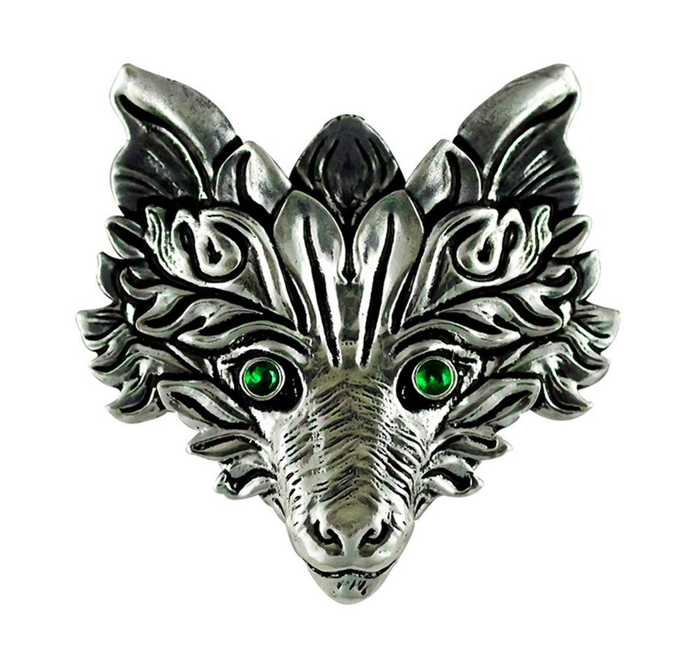 HOPLO Kettenanhänger Green Fox Schmuck Anhänger Magische Tiere Hexen Magier Fuchs 4 x 4,2 c von HOPLO