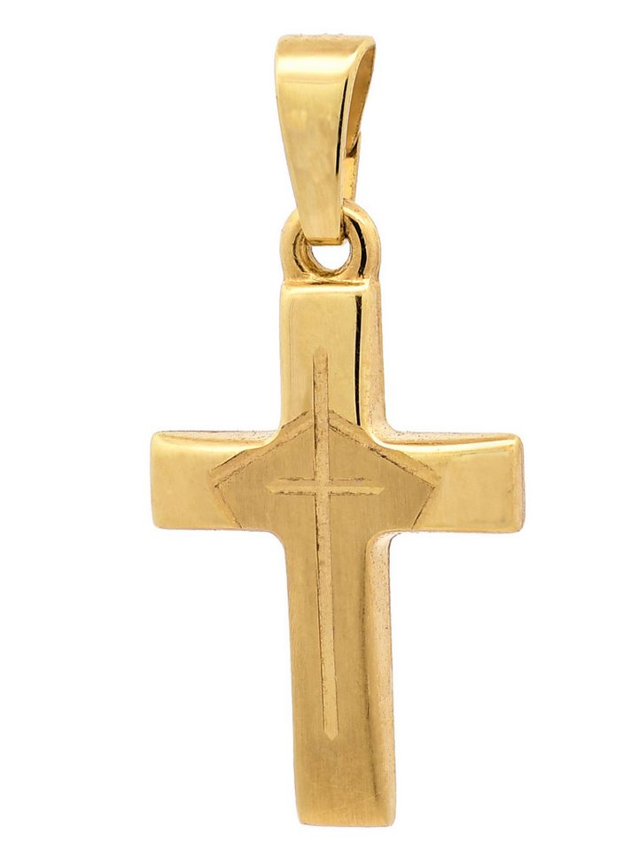 HOPLO Kettenanhänger Kettenanhänger Gold Anhänger Kreuz massiv 585 - 14 Karat Gold, Made in Germany HOPLO Kettenanhänger Kettenanhänger Gold Anhänger Kreuz massiv 585 - 14 Karat Gold, Made in Germany von HOPLO