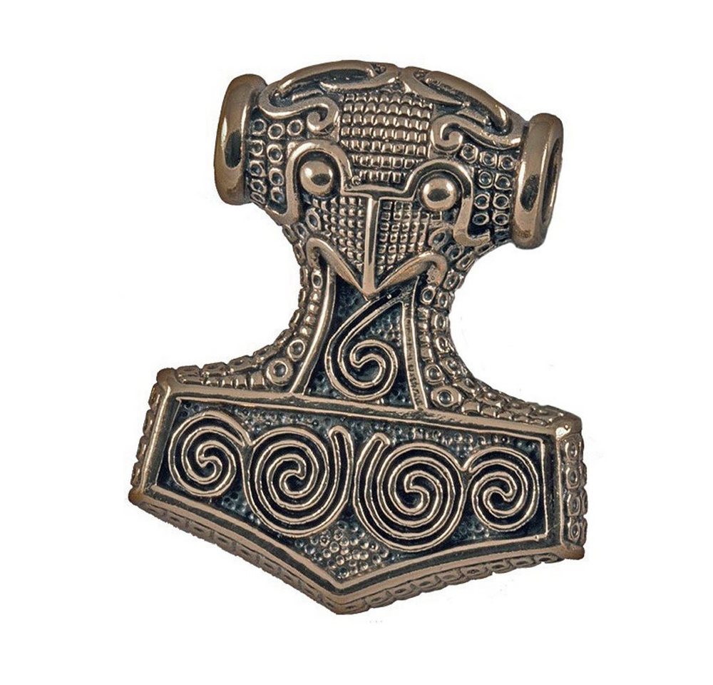 HOPLO Kettenanhänger Schonenhammer Schmuck Anhänger Bronze - Thorhammer - 38x44mm von HOPLO