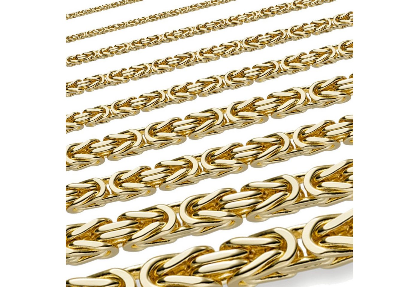 HOPLO Königskette Goldkette Königskette Länge 45cm - Breite 2,5mm - 750-18 Karat Gold, Made in Germany von HOPLO
