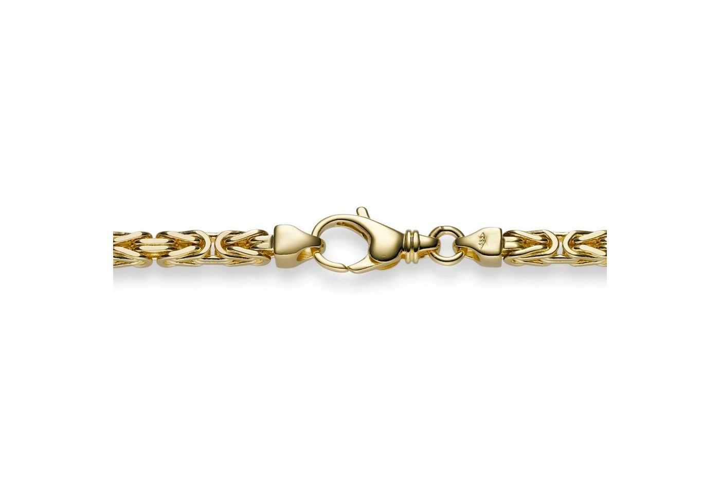 HOPLO Goldarmband Goldkette Königskette Länge 19cm - Breite 3,5mm - 585-14 Karat Gold von HOPLO