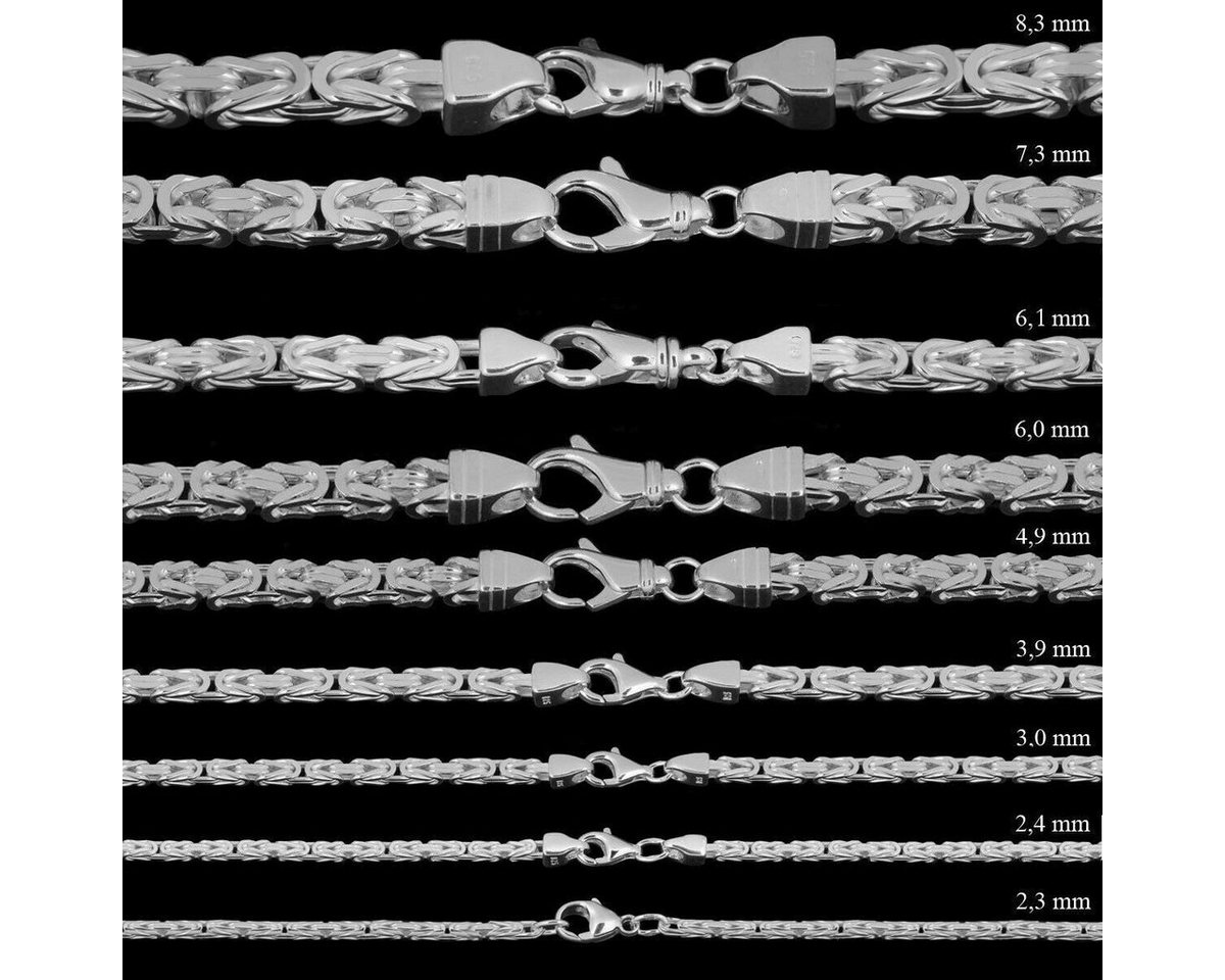 HOPLO Königskette Silberkette Königskette Länge 19cm - Breite 3,5mm - 925 Silber, Made in Germany von HOPLO