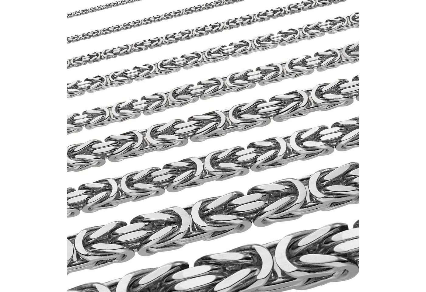 HOPLO Königskette Silberkette Königskette Länge 50 cm - Breite 10,0 mm - 925 Silber, Made in Germany von HOPLO