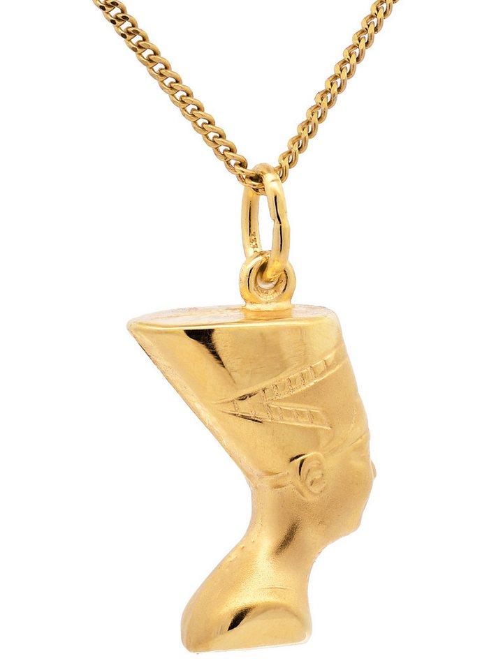 HOPLO Kreuzanhänger Gold Anhänger Nofretete mit Goldkette massiv 333 - 8 Karat Gold 36 cm, Made in Germany HOPLO Kreuzanhänger Gold Anhänger Nofretete mit Goldkette massiv 333 - 8 Karat Gold 36 cm, Made in Germany von HOPLO
