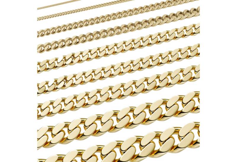 HOPLO Panzerkette Goldkette Panzerkette Länge 45cm - Breite 3,0mm - 585-14 Karat Gold, Made in Germany von HOPLO