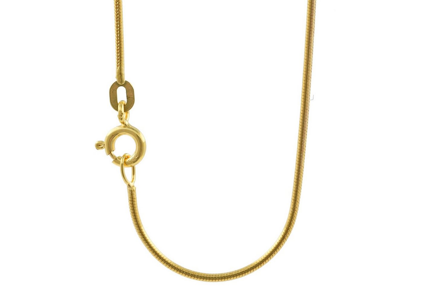 HOPLO Schlangenkette Goldkette Schlangenkette Länge 42cm - Breite 1,1mm - 585-14 Karat Gold, Made in Germany von HOPLO
