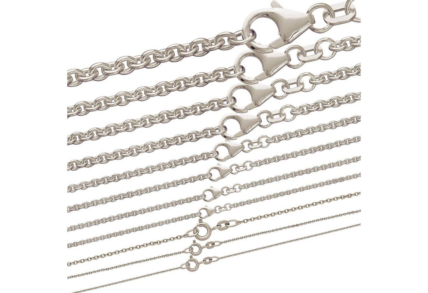 HOPLO Silberkette Silberkette Ankerkette Länge 45cm - Breite 2,8mm - 925 Silber, Made in Germany von HOPLO